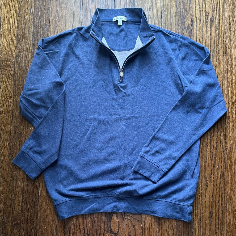 Peter Millar Blue Quarter-Zip Sweater